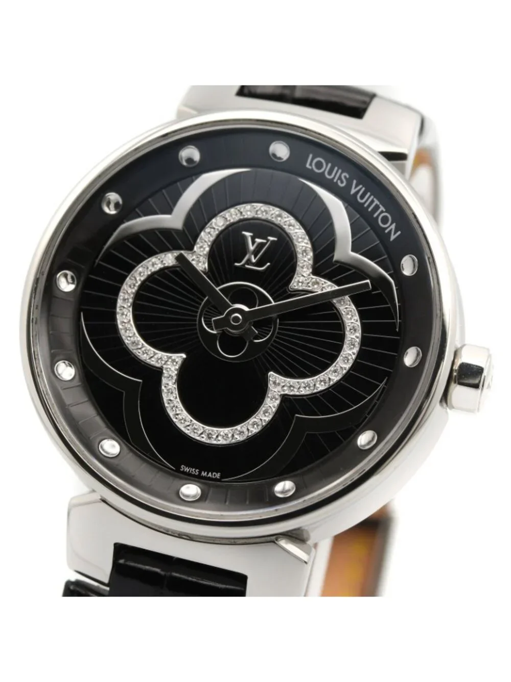 Louis Vuitton Watch Tambour Moon Divine 28 Black Stainless Steel